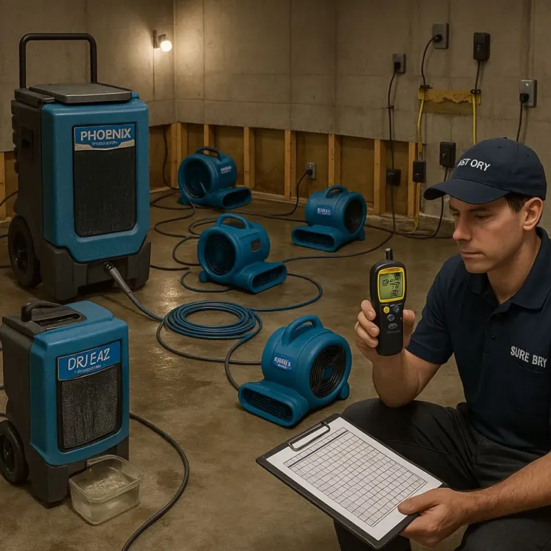 Structural Drying and Dehumidification process in Elbow Lake, MN
